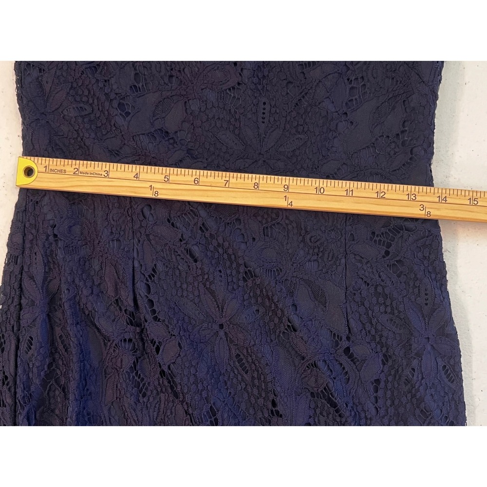 Betsey Johnson Lace Dress Cocktail Party Sleeveless Lined Navy Size 8 - Picture 6 of 7